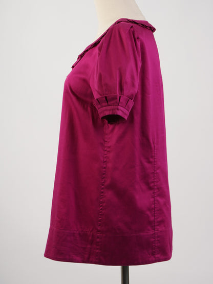 Excellent Marc Jacobs Purple Cotton Blouse Size S with Pleats