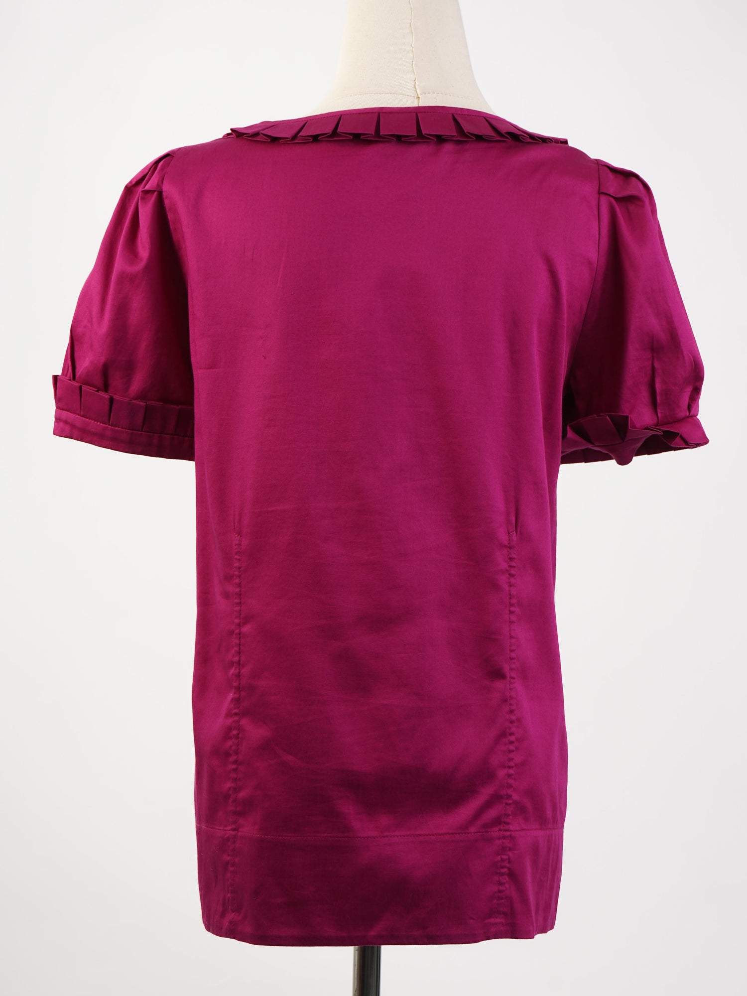 Excellent Marc Jacobs Purple Cotton Blouse Size S with Pleats