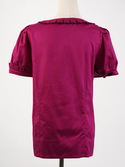 Excellent Marc Jacobs Purple Cotton Blouse Size S with Pleats