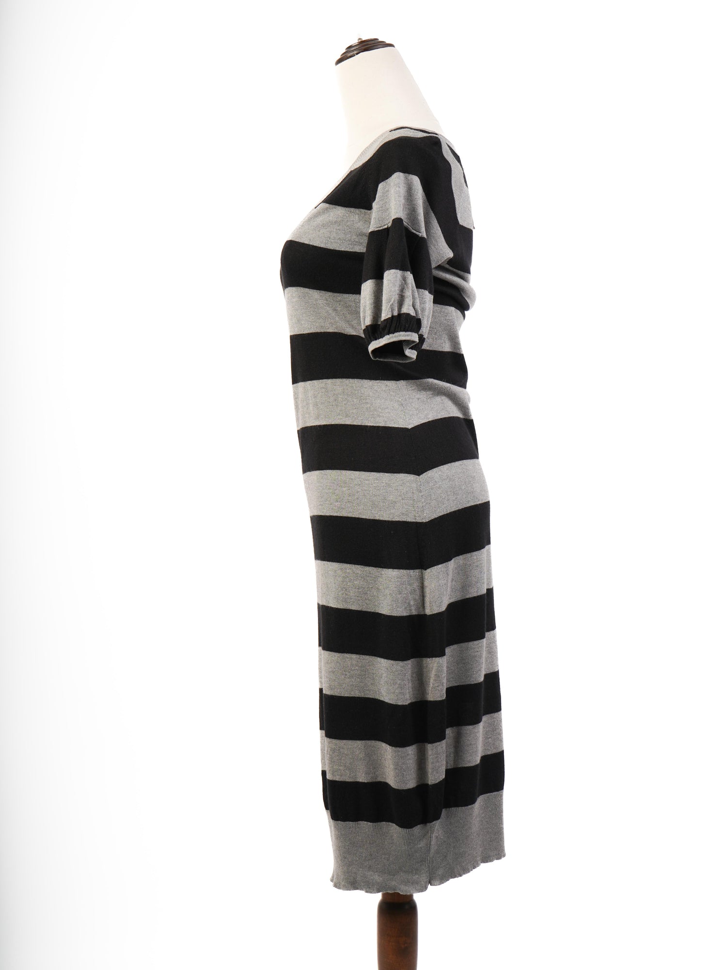 Excellent Weekend MaxMara Black Gray Striped Dress Size S