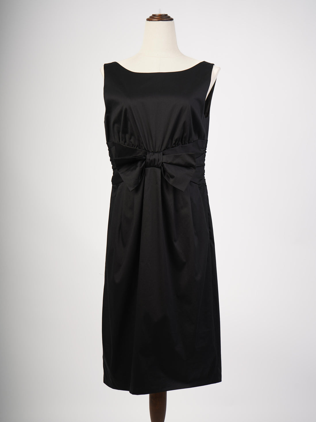Excellent Moschino Black Nylon Sleeveless Dress Size L with Bow