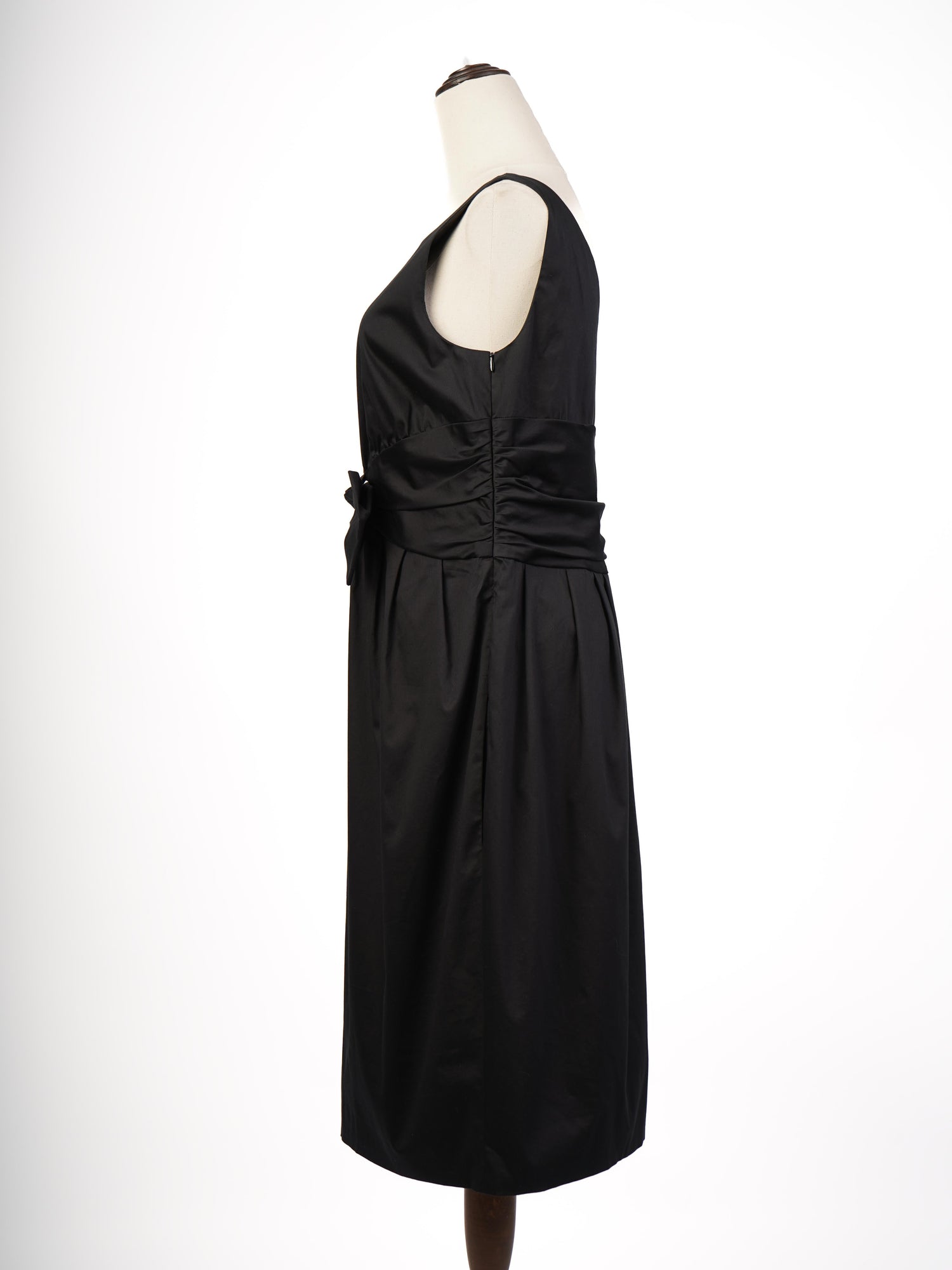 Excellent Moschino Black Nylon Sleeveless Dress Size L with Bow
