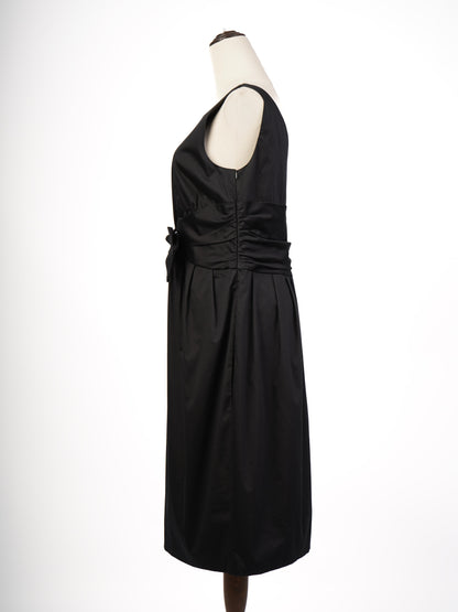 Excellent Moschino Black Nylon Sleeveless Dress Size L with Bow