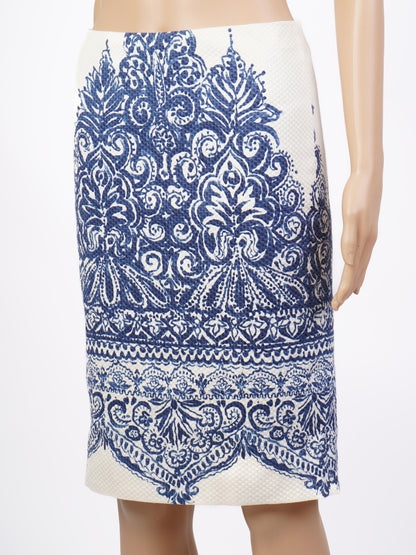 Excellent J. Crew Knee-Length Pencil Skirt Floral Design Size S