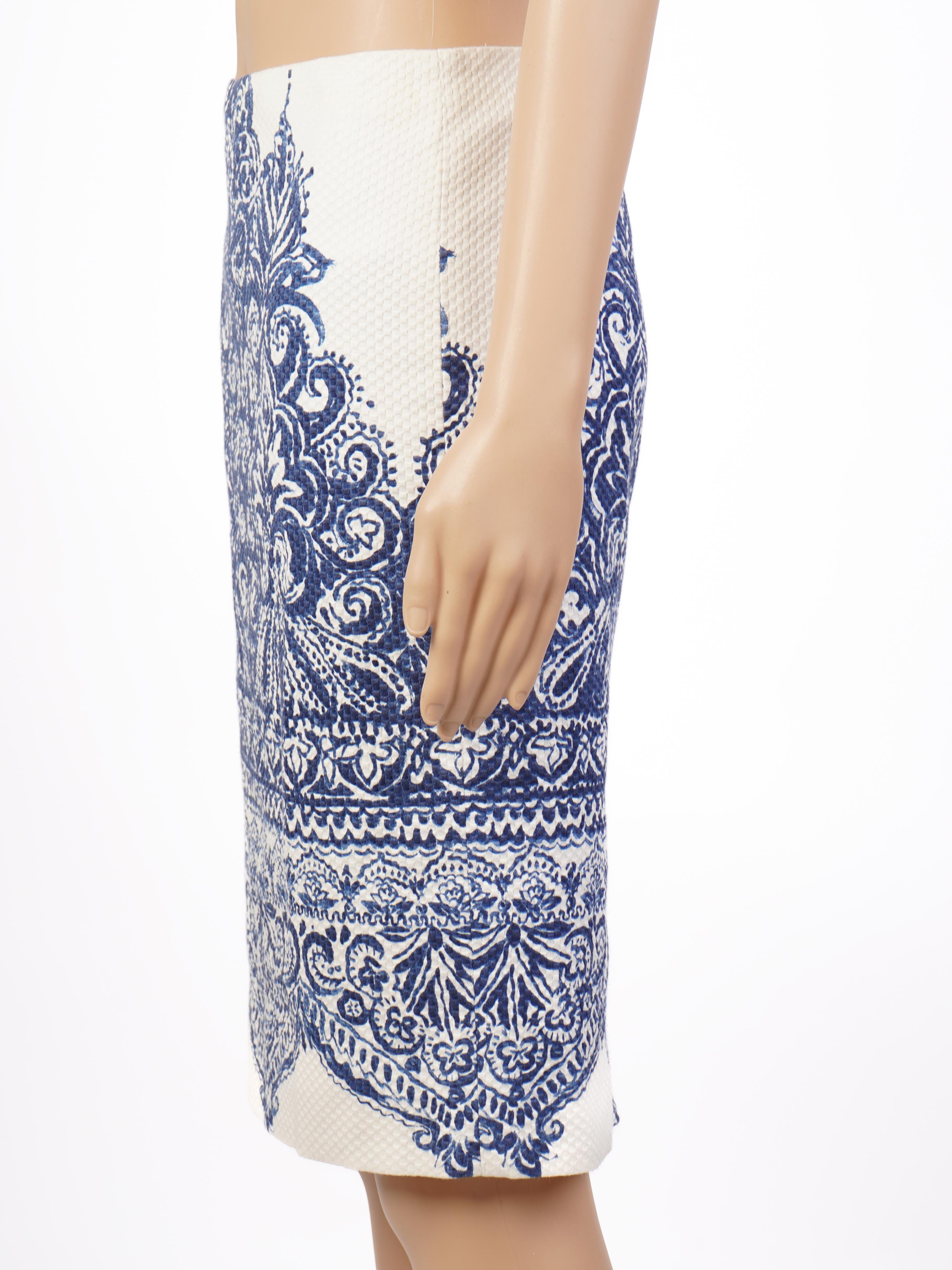 Excellent J. Crew Knee-Length Pencil Skirt Floral Design Size S