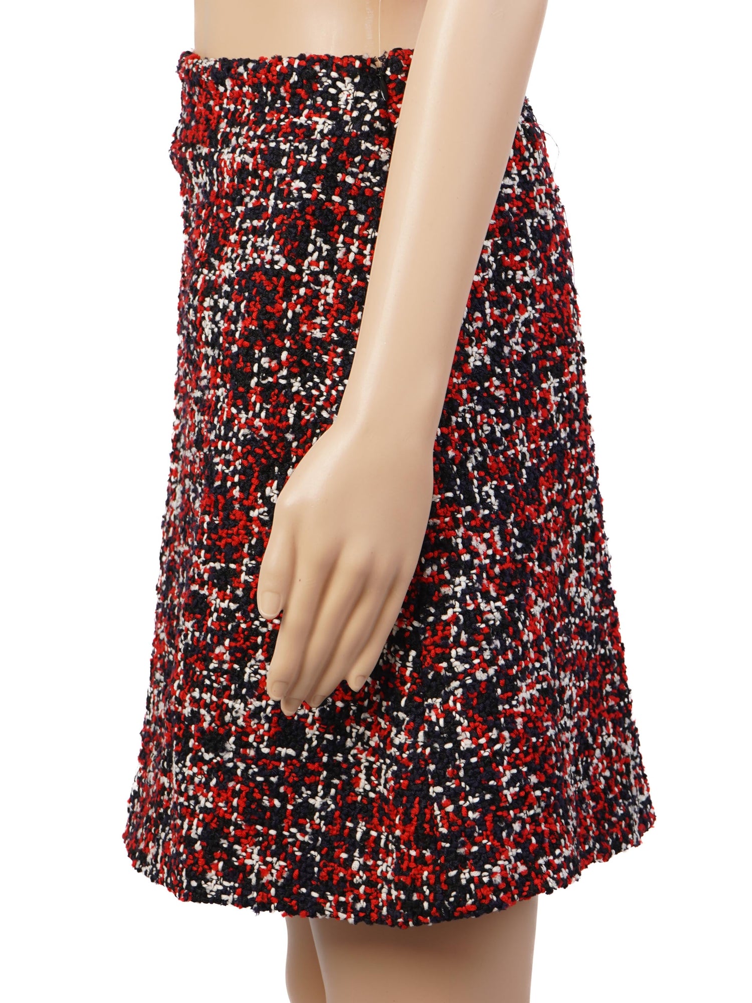 NEW Dior Red Silk Skirt Size S with Textured Pattern
