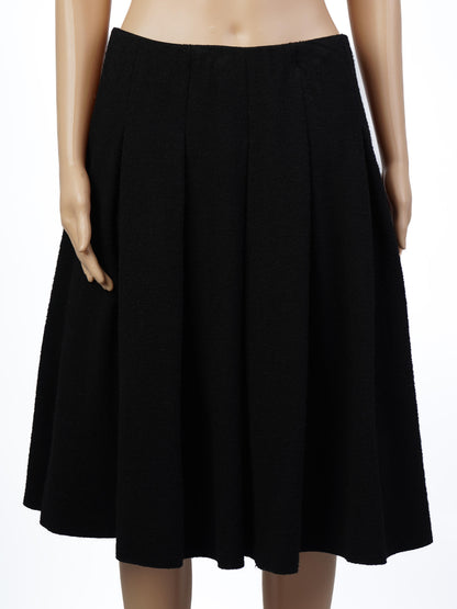 Oscar de la Renta Black Wool A-Line Skirt Size L Excellent Condition