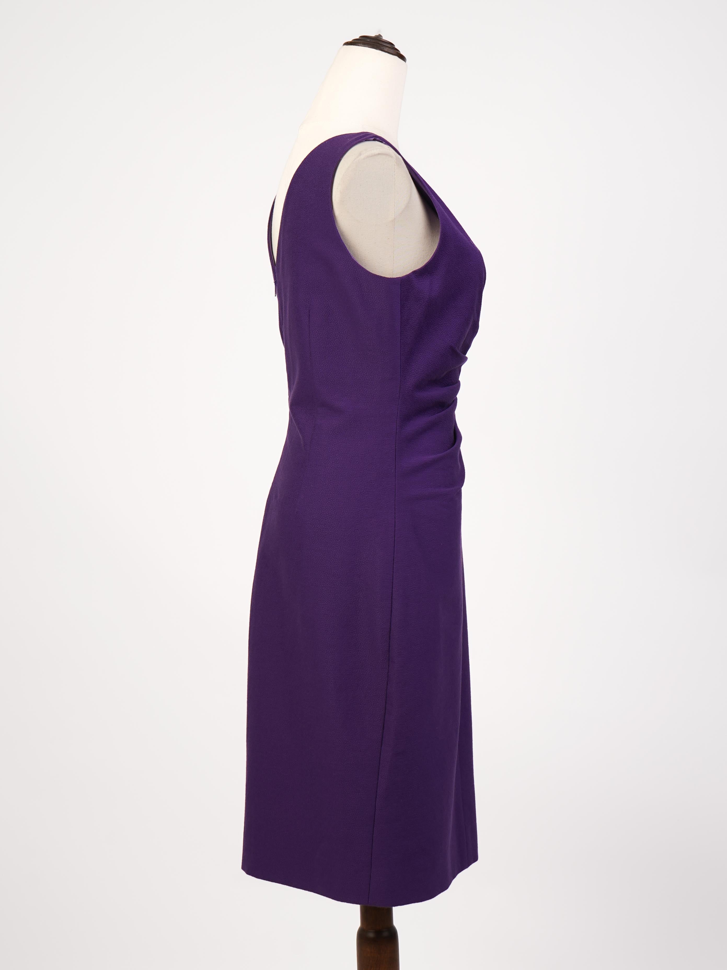Excellent Versace WomenÕs Purple Cotton Suit Size M Blazer &amp; Skirt