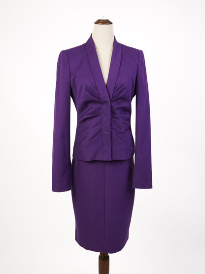 Excellent Versace WomenÕs Purple Cotton Suit Size M Blazer &amp; Skirt