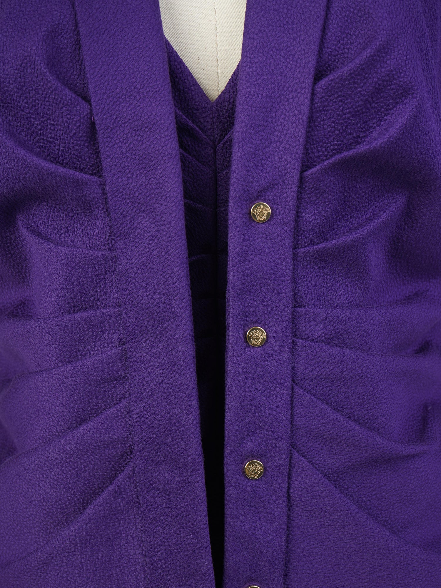 Excellent Versace WomenÕs Purple Cotton Suit Size M Blazer &amp; Skirt