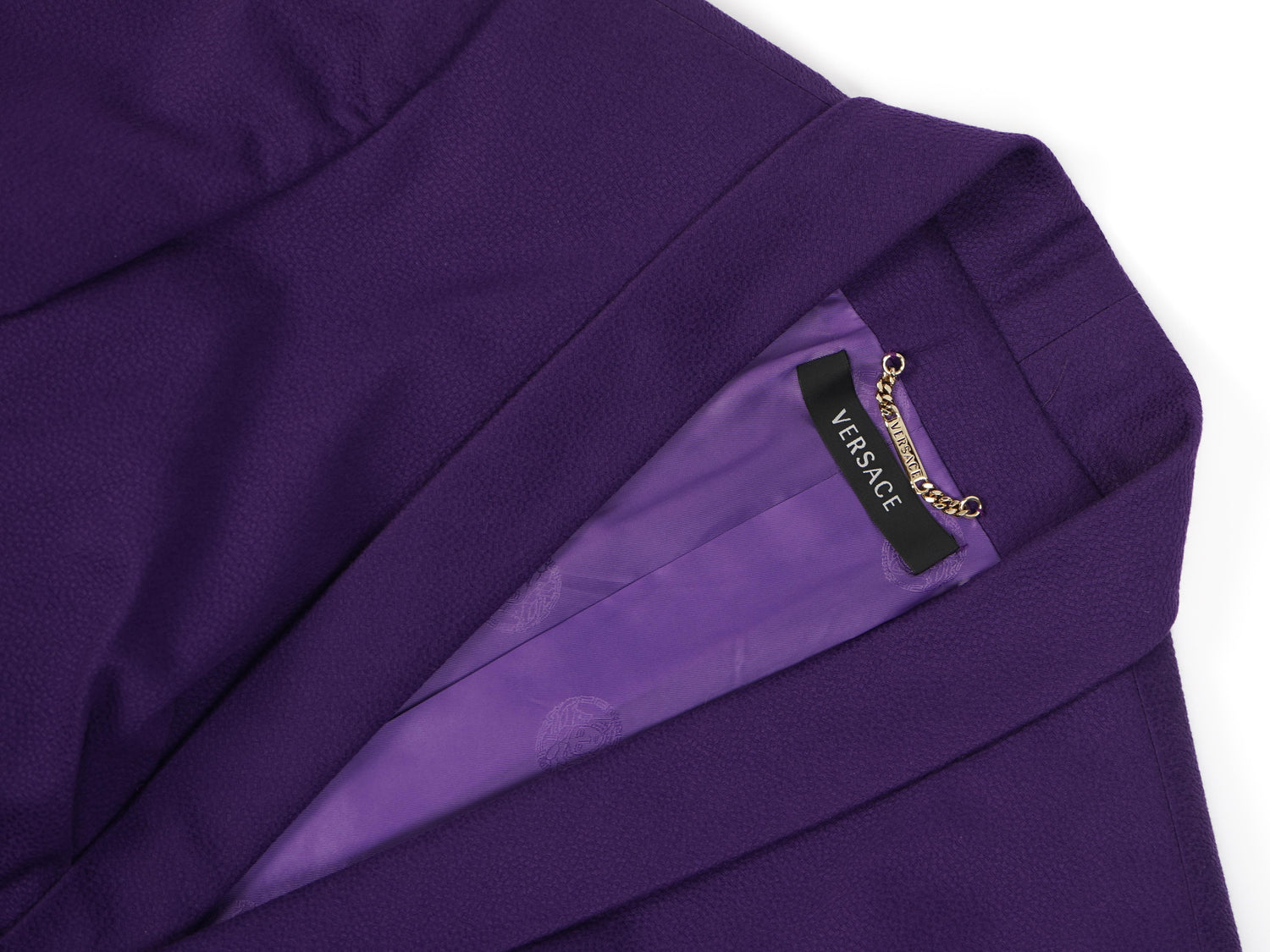 Excellent Versace Women’s Purple Cotton Suit Size M Blazer &amp; Skirt