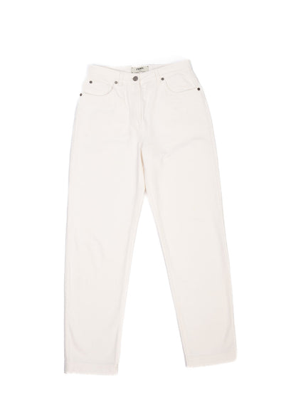 Excellent Fendi White Jeans Women Size M Five-Pocket Design
