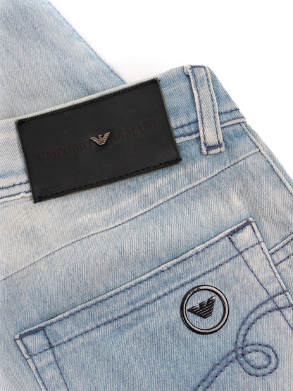 Excellent Emporio Armani Blue Cotton Jeans Size M for Women