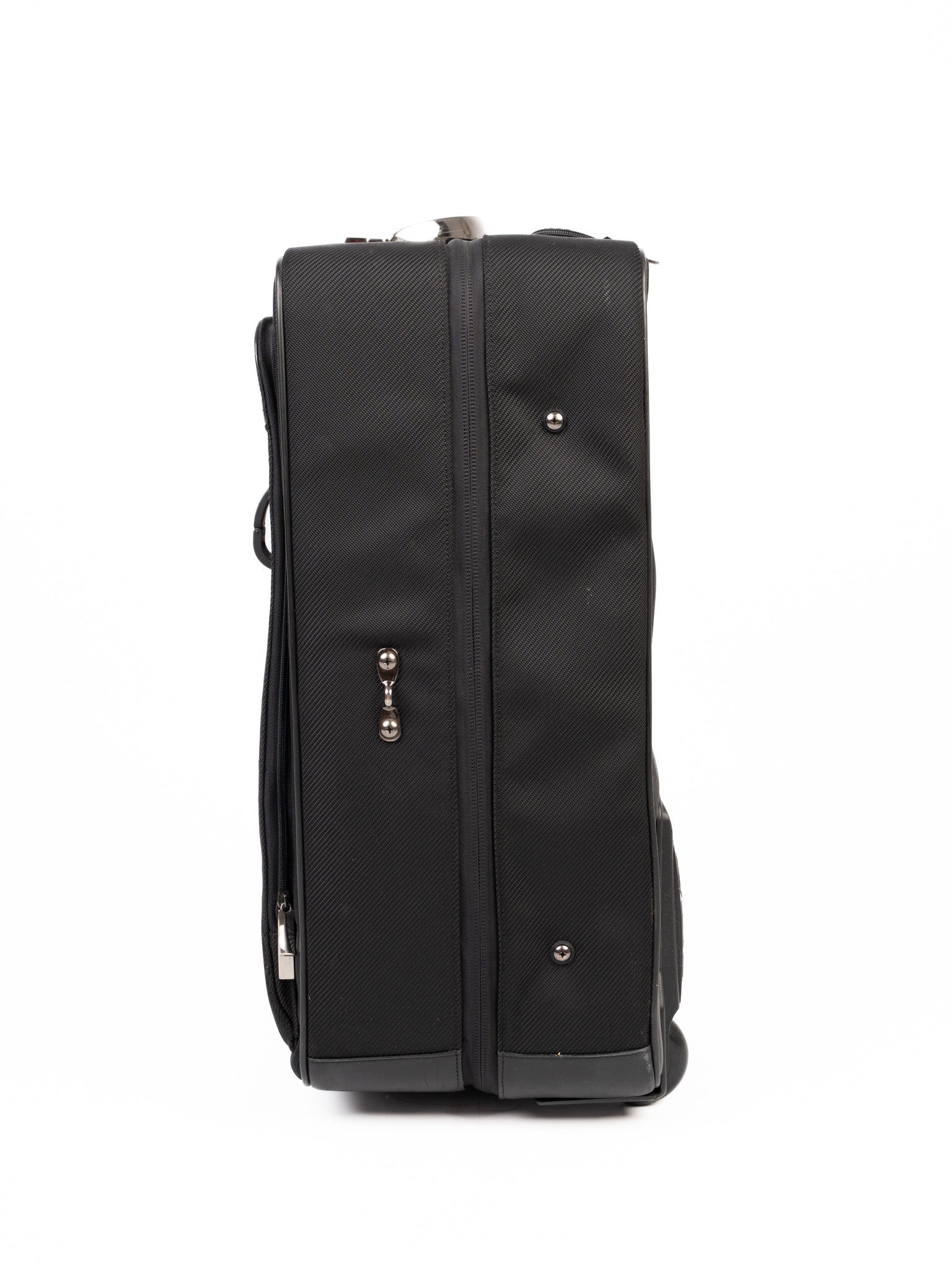 Excellent Zero Halliburton Black Leather Rolling Suitcase