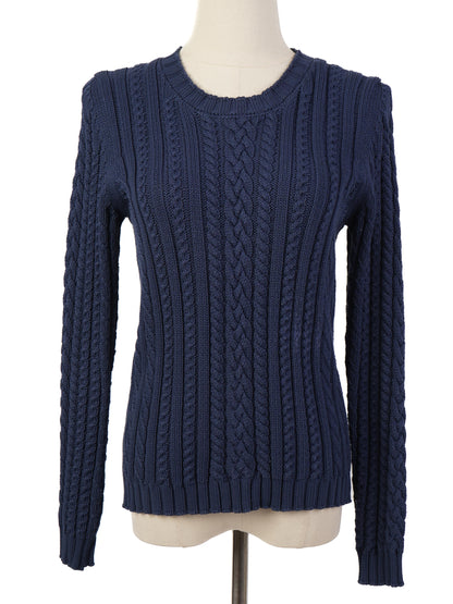 Excellent Weekend MaxMara Cable Knit Sweater Blue Wool Women&