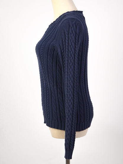 Excellent Weekend MaxMara Cable Knit Sweater Blue Wool Women&