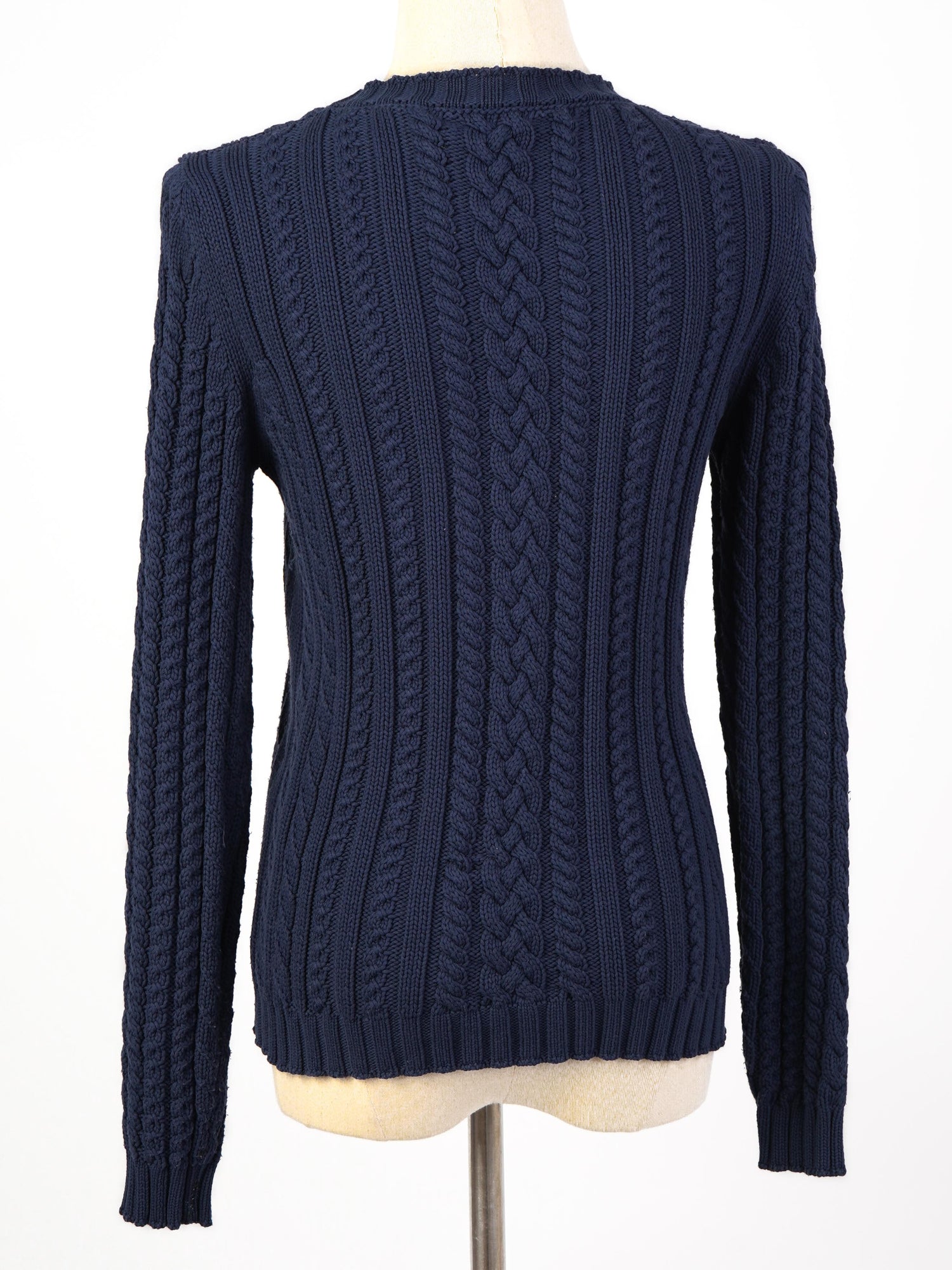 Excellent Weekend MaxMara Cable Knit Sweater Blue Wool Women&
