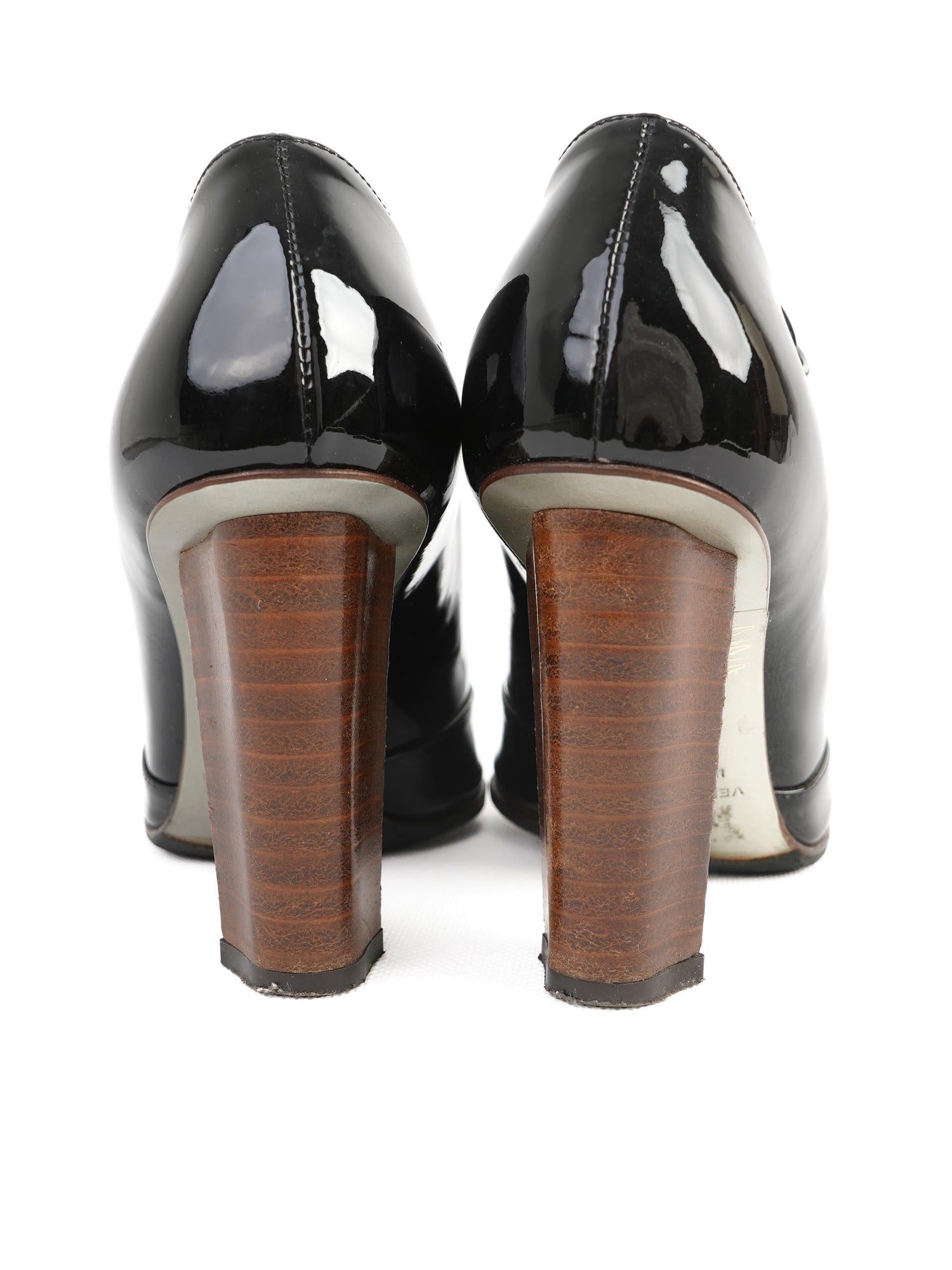 Excellent Dolce Gabbana Black Leather High-Heeled Shoes Size 37
