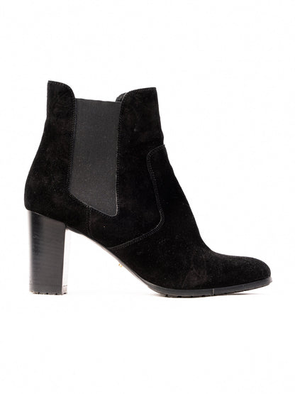 Excellent Sergio Rossi Black Suede Ankle Boots Size 37.5
