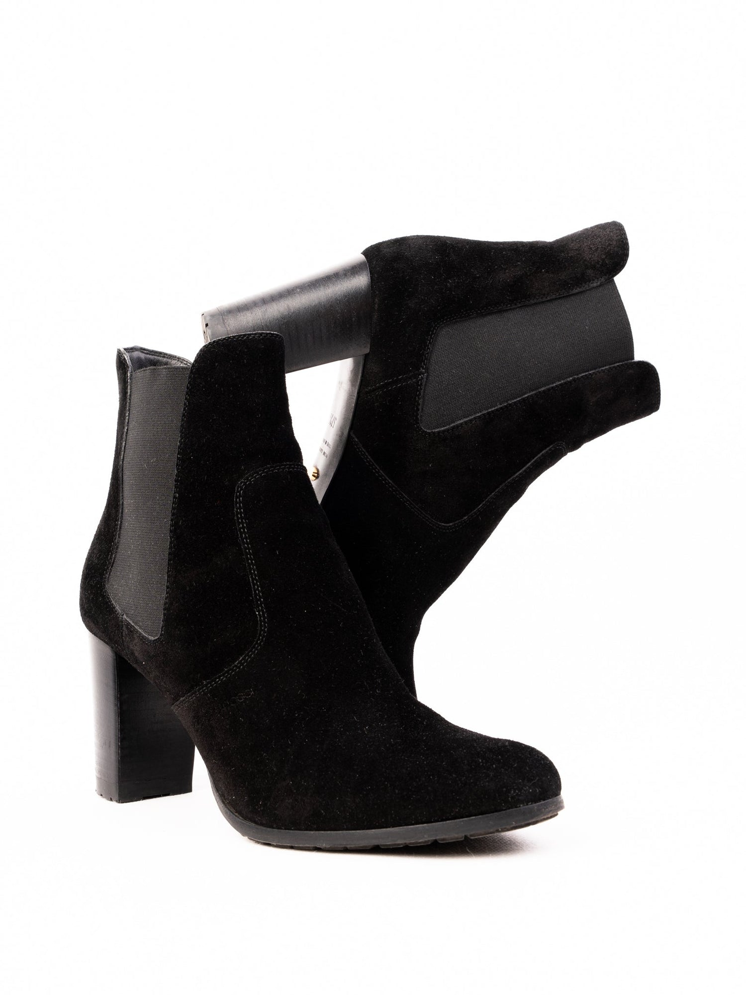 Excellent Sergio Rossi Black Suede Ankle Boots Size 37.5