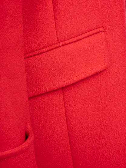 NEW Tara Jarmon Red Wool Button-Up Coat Size S