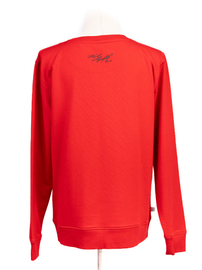 Excellent Karl Lagerfeld Red Long Sleeve Sweatshirt Size S