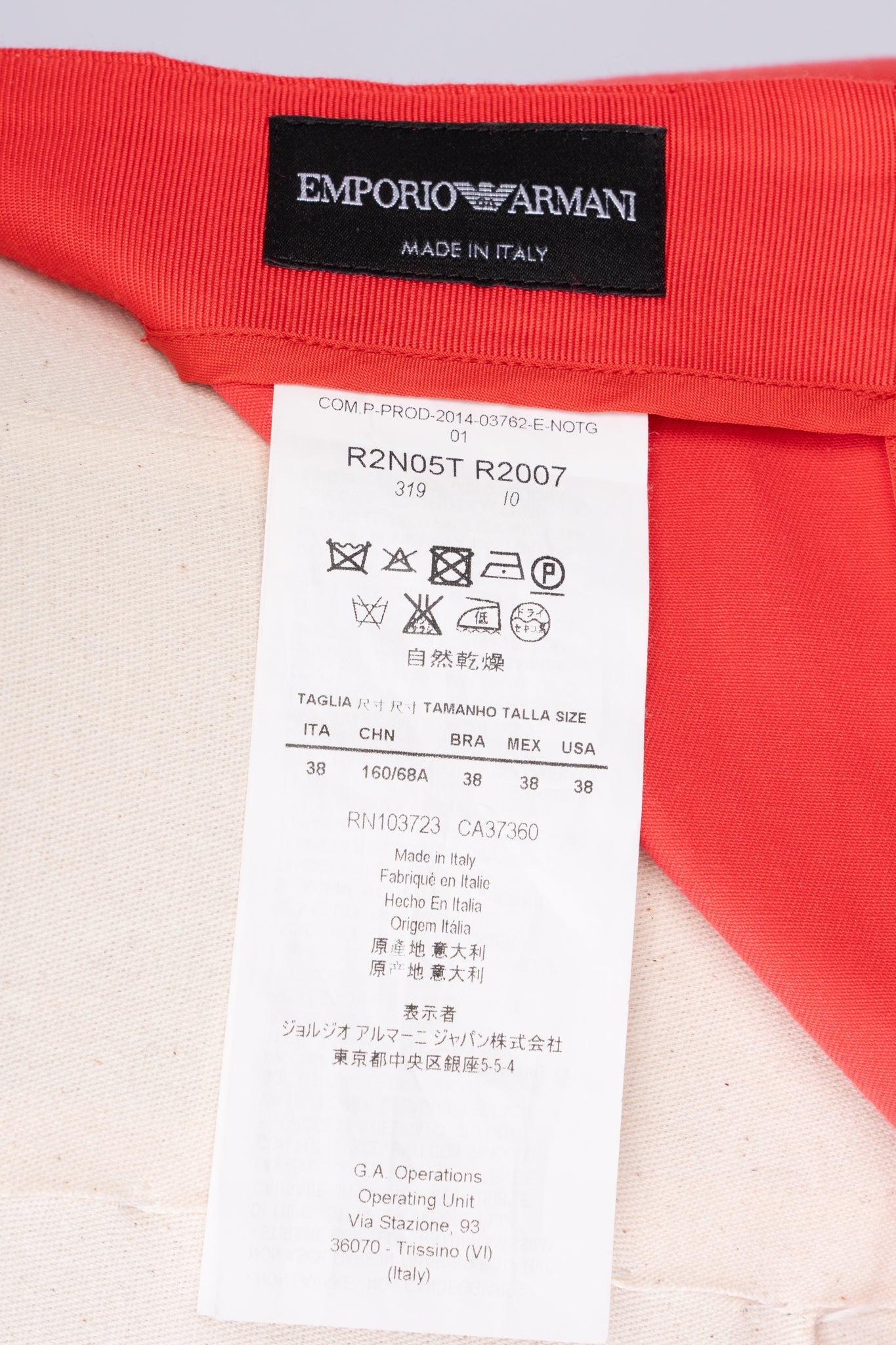 Emporio Armani Red Cotton Skirt Size XS Excellent Condition