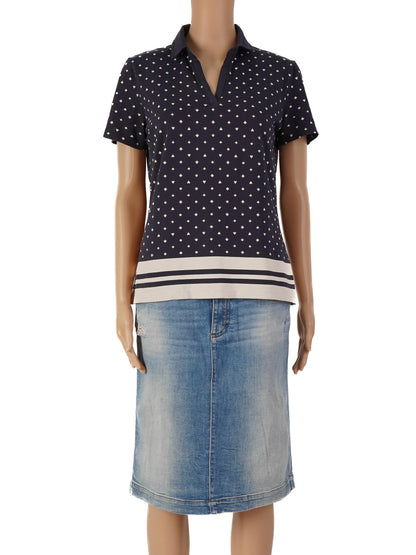 Good Tommy Hilfiger Navy Polo Shirt with Stripes for Women