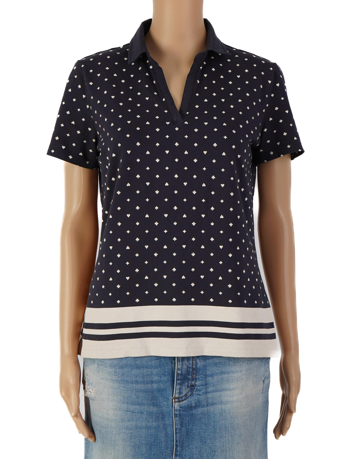 Good Tommy Hilfiger Navy Polo Shirt with Stripes for Women