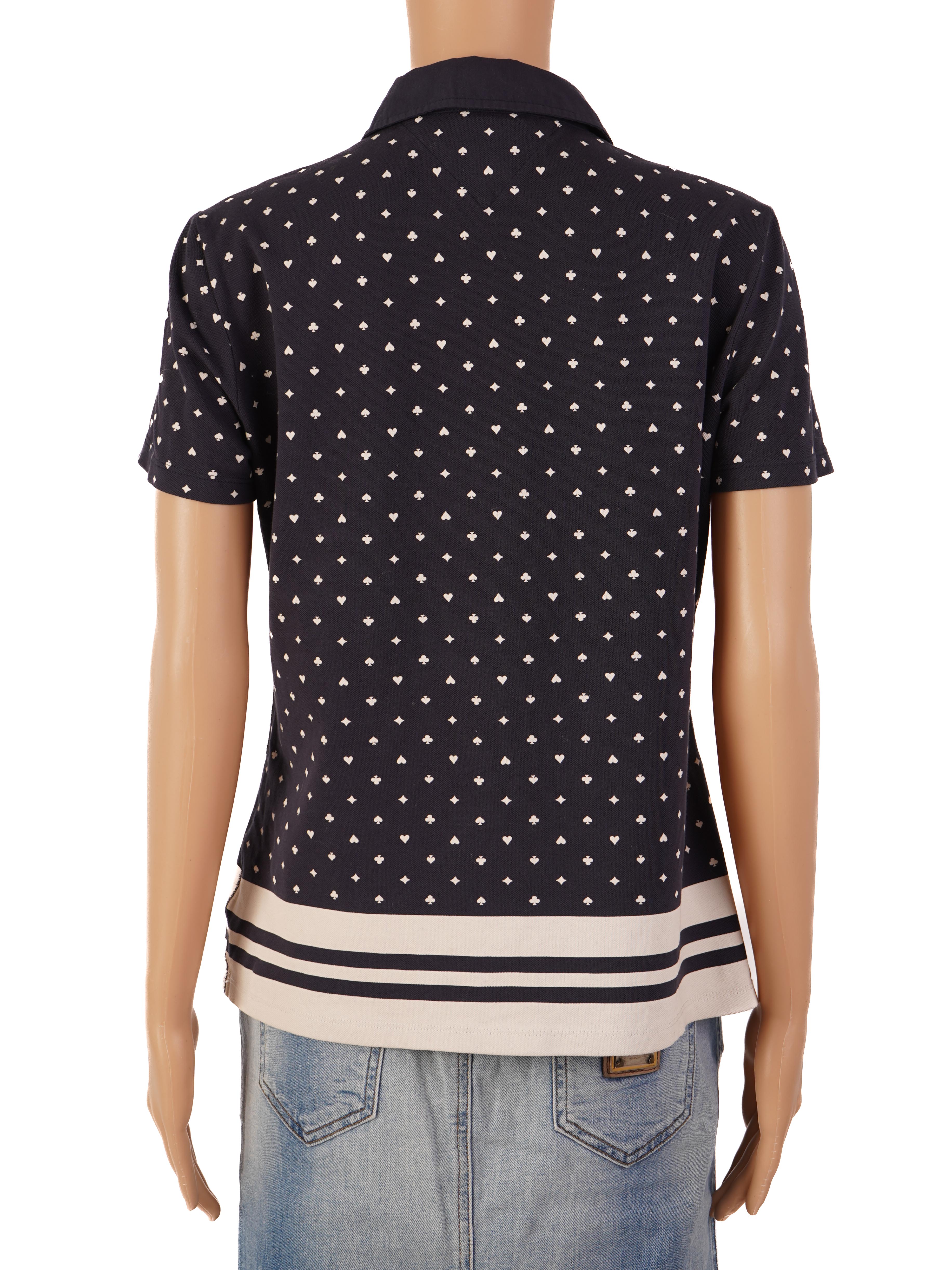 Good Tommy Hilfiger Navy Polo Shirt with Stripes for Women