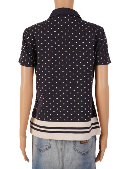 Good Tommy Hilfiger Navy Polo Shirt with Stripes for Women