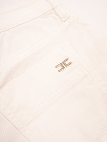 Elisabetta Franchi White Cotton Shorts Size S Excellent Condition