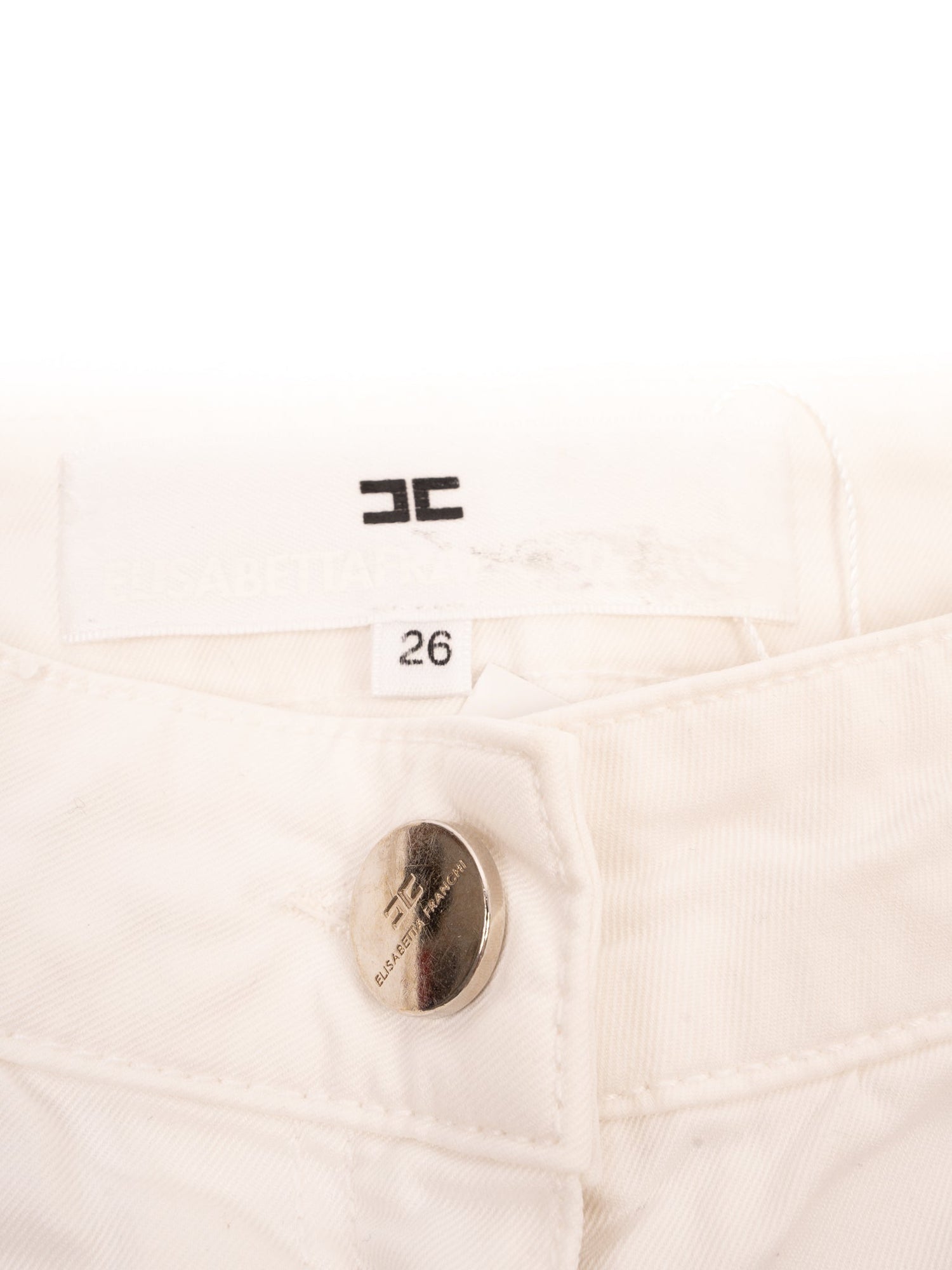 Elisabetta Franchi White Cotton Shorts Size S Excellent Condition