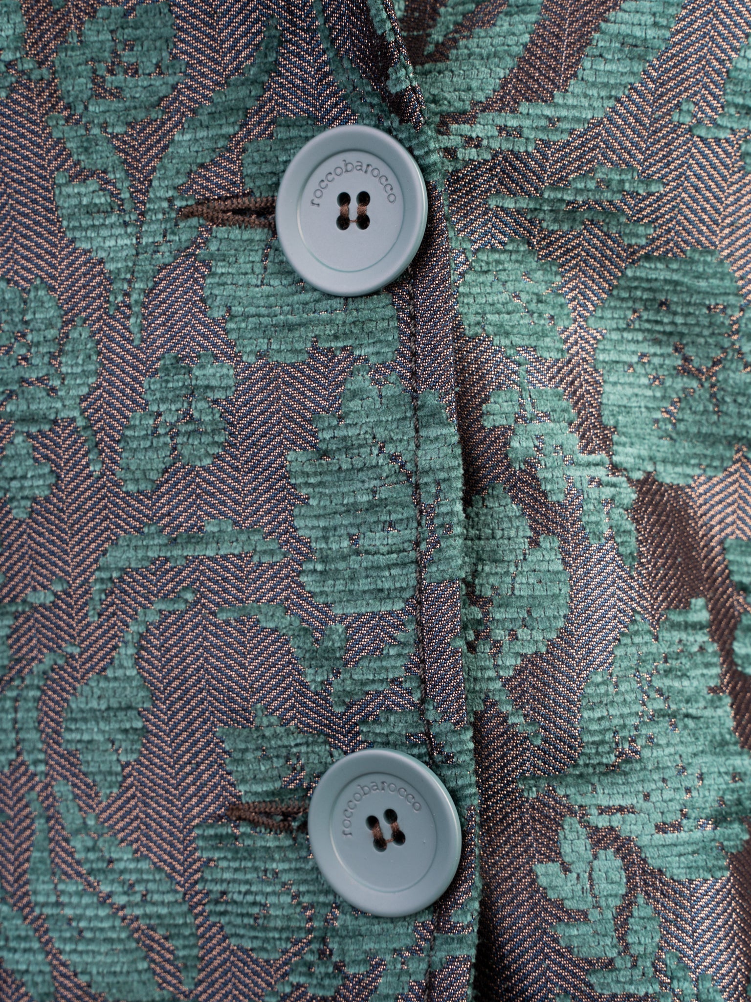 Excellent Roccobarocco Green Floral Suit Viscose Jacket &amp; Skirt Set