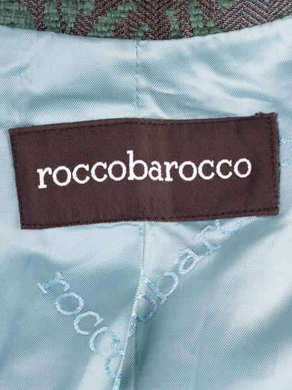 Excellent Roccobarocco Green Floral Suit Viscose Jacket &amp; Skirt Set