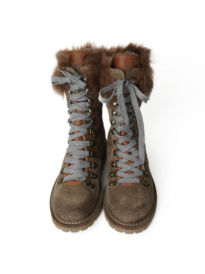 Excellent Brunello Cucinelli Green Leather Boots Size 40