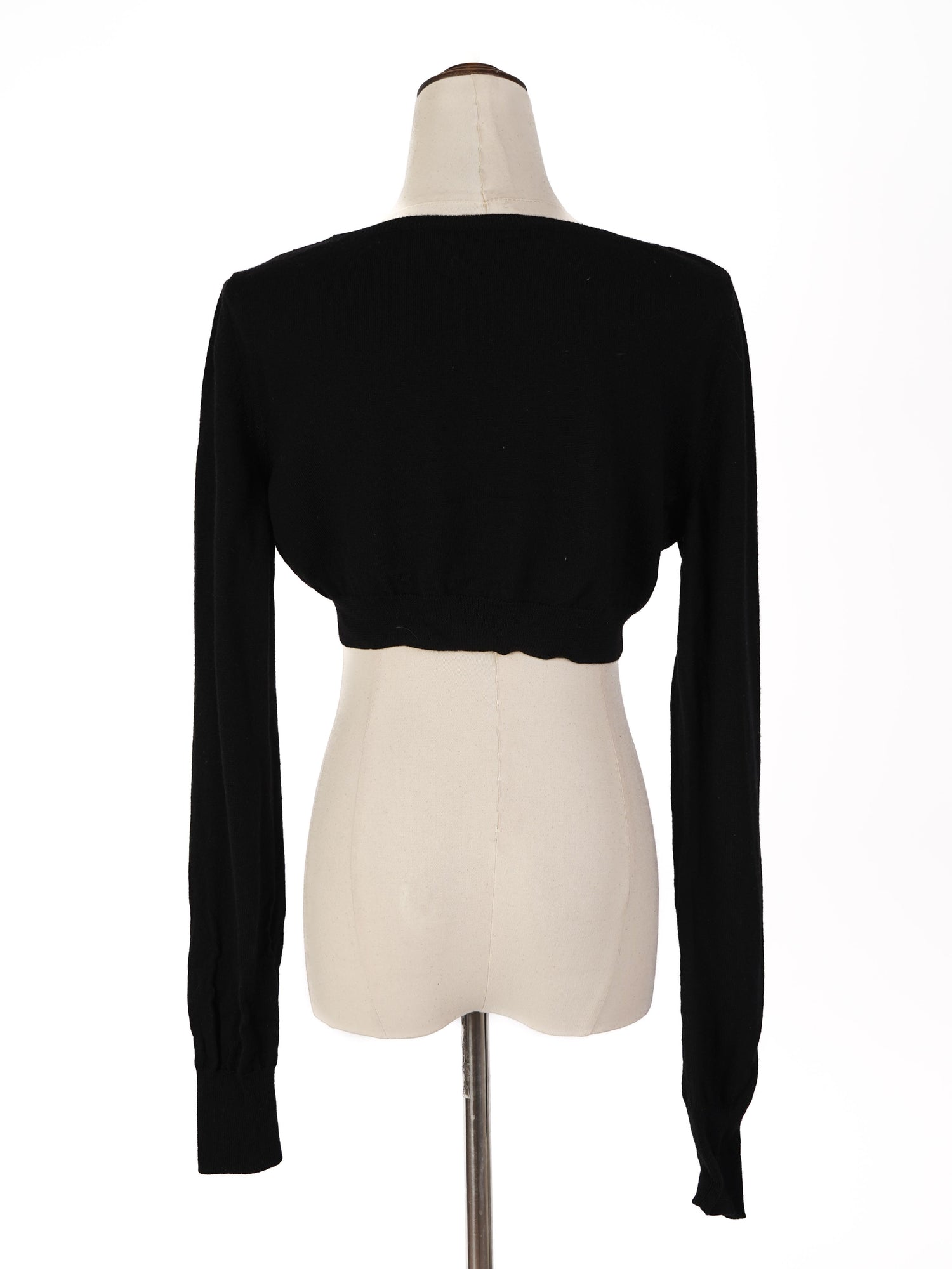 Excellent Frankie Morello Black Wool Cropped Cardigan Size M