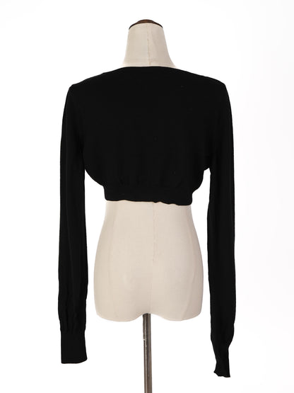 Excellent Frankie Morello Black Wool Cropped Cardigan Size M
