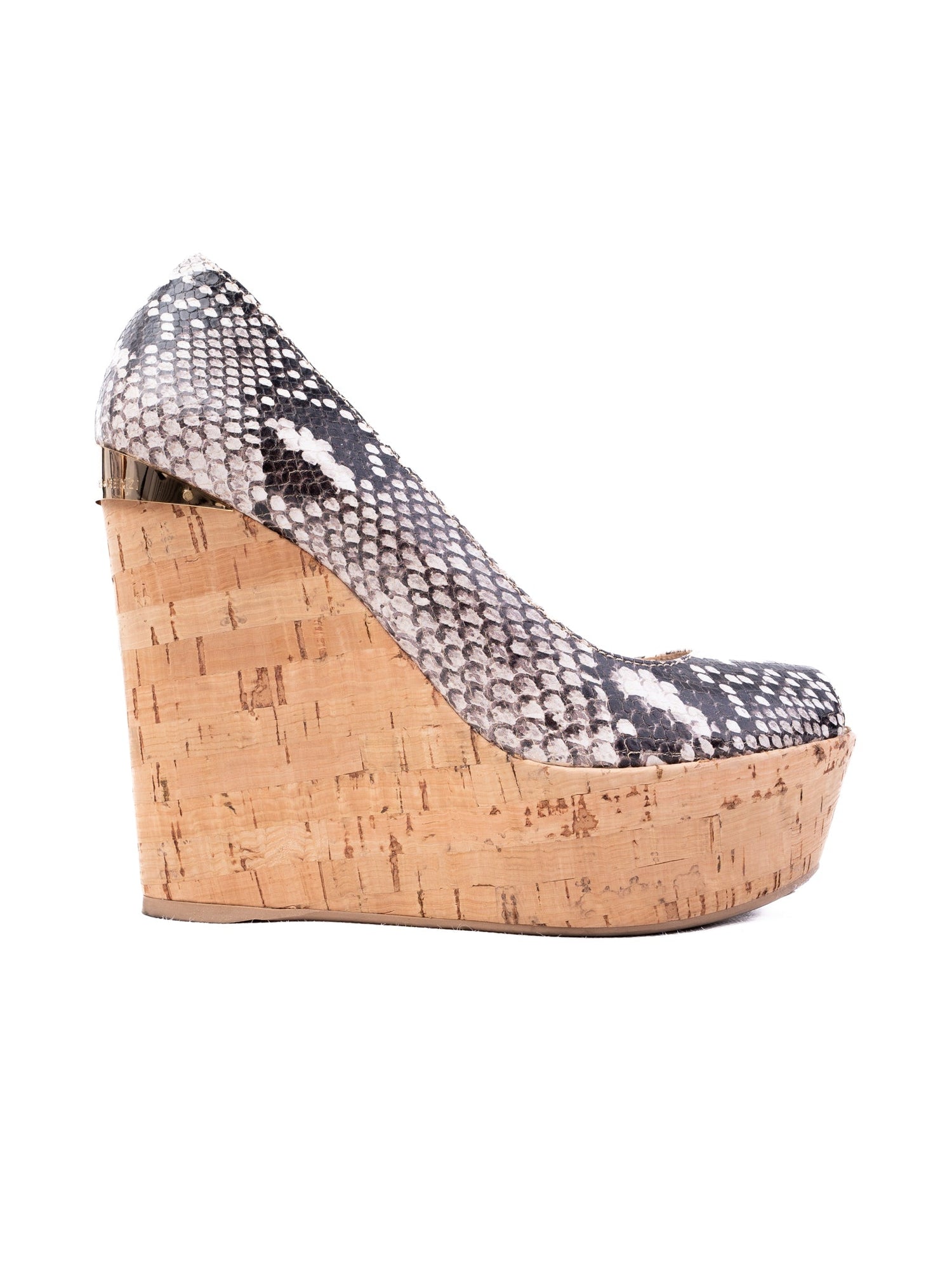 Excellent R&amp;Renzi Wedge-Heeled Shoes Leather Size 36 Snakeskin