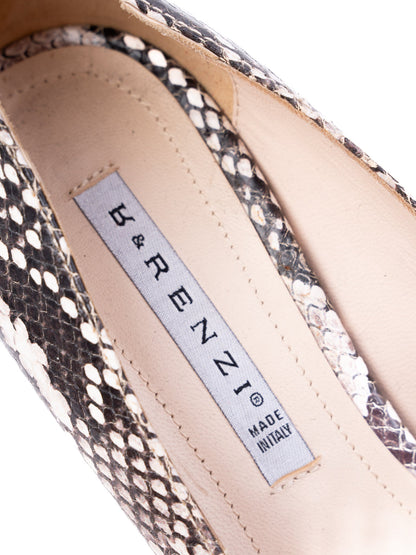 Excellent R&amp;Renzi Wedge-Heeled Shoes Leather Size 36 Snakeskin