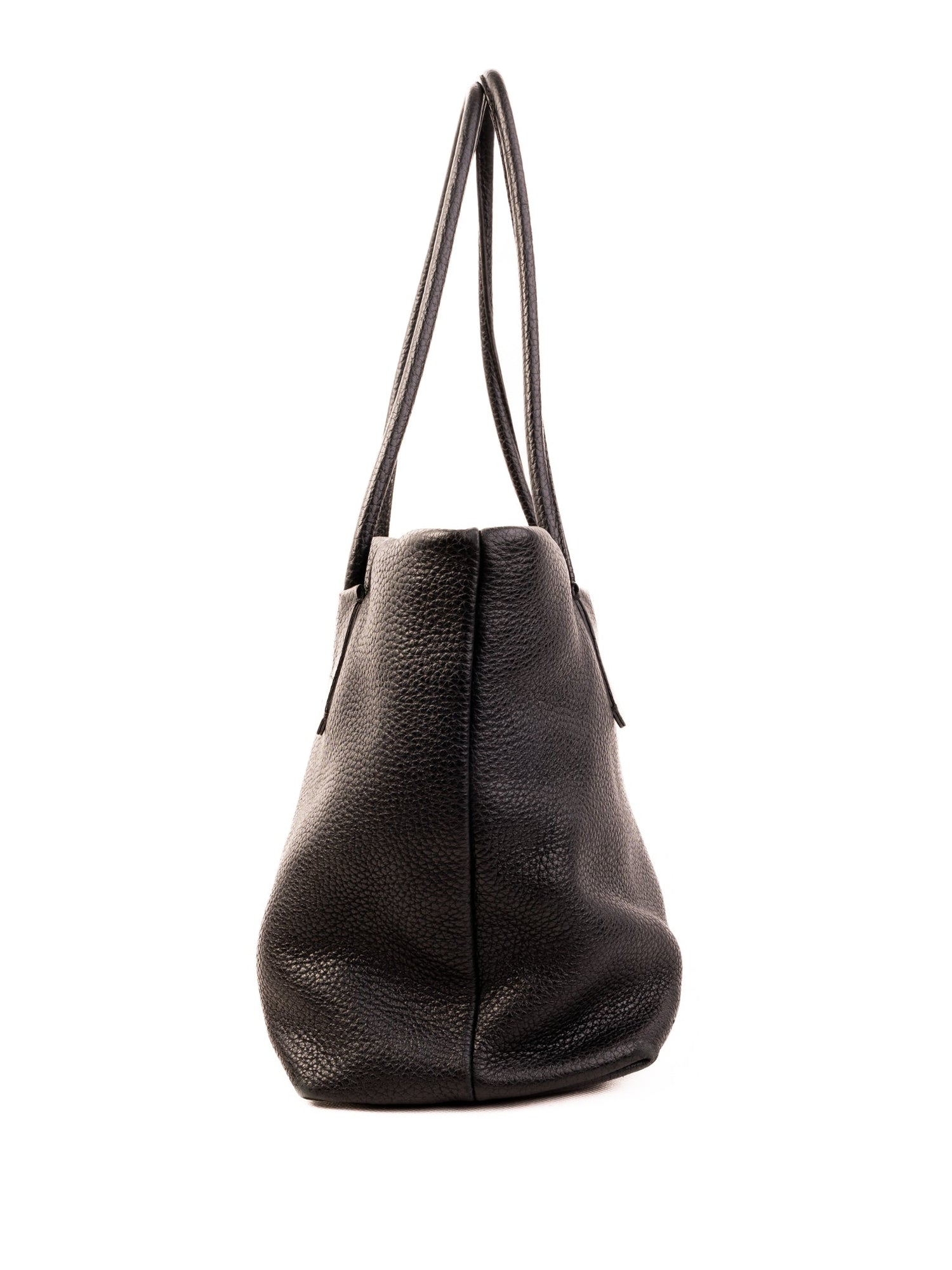 Average Condition Burberry Black Leather Tote Bag for Women
