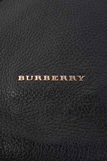 Average Condition Burberry Black Leather Tote Bag for Women