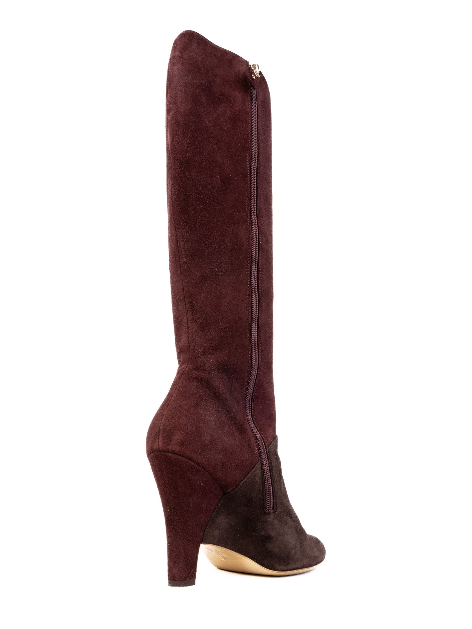 Excellent Salvatore Ferragamo Two-Tone Knee-High Suede Boots Size 39.5