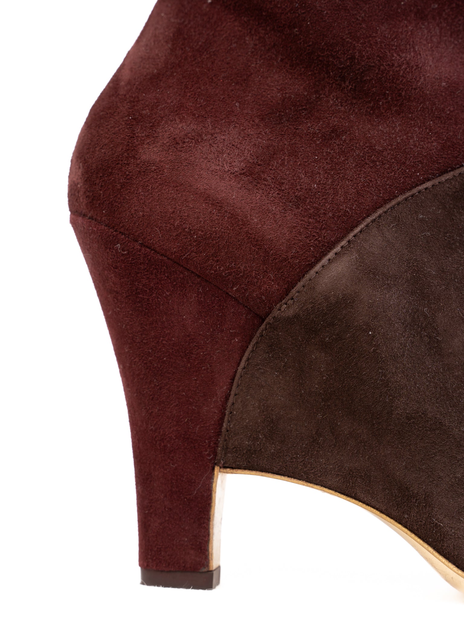 Excellent Salvatore Ferragamo Two-Tone Knee-High Suede Boots Size 39.5