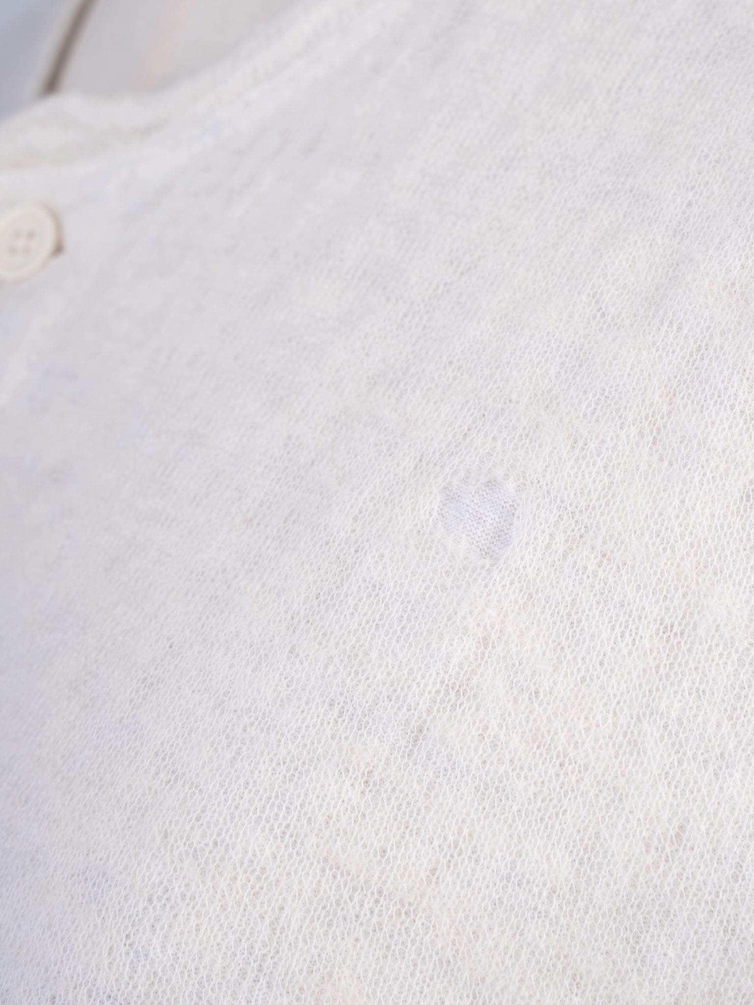 Excellent Vince Cream Wool Long Sleeve Henley Shirt for Men