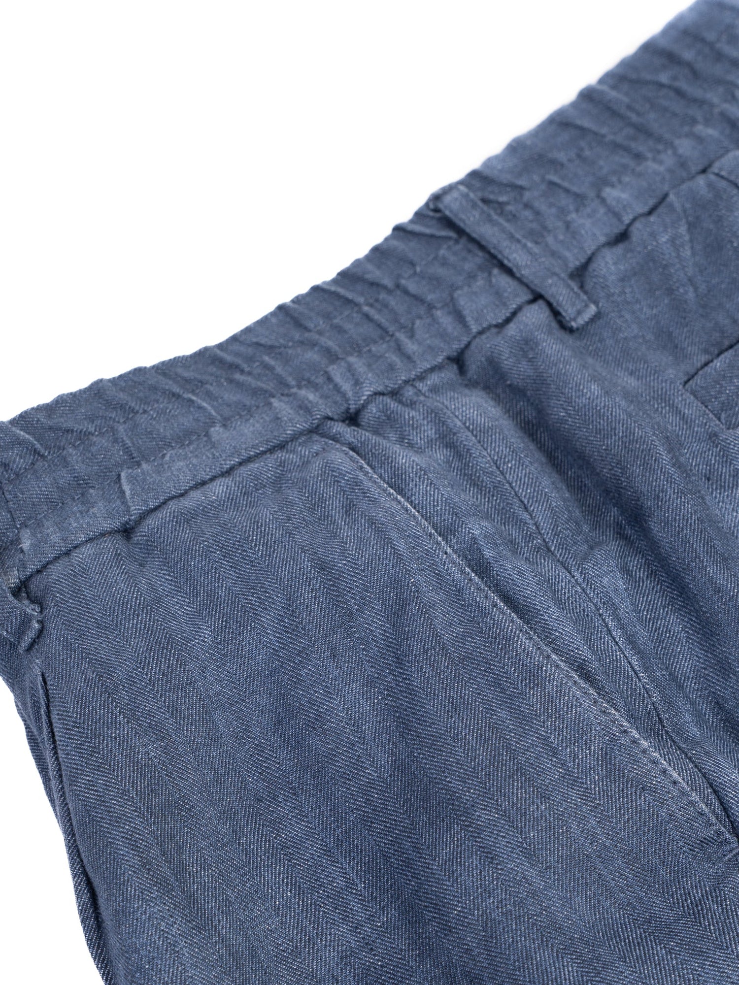 Excellent Brunello Cucinelli Blue Linen Pants XL Straight-Leg Design