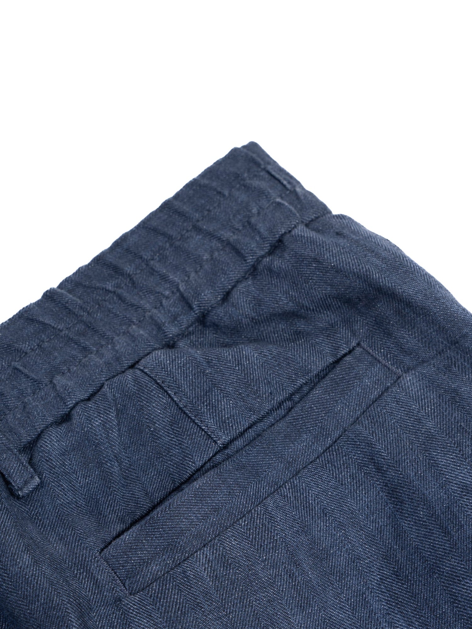 Excellent Brunello Cucinelli Blue Linen Pants XL Straight-Leg Design