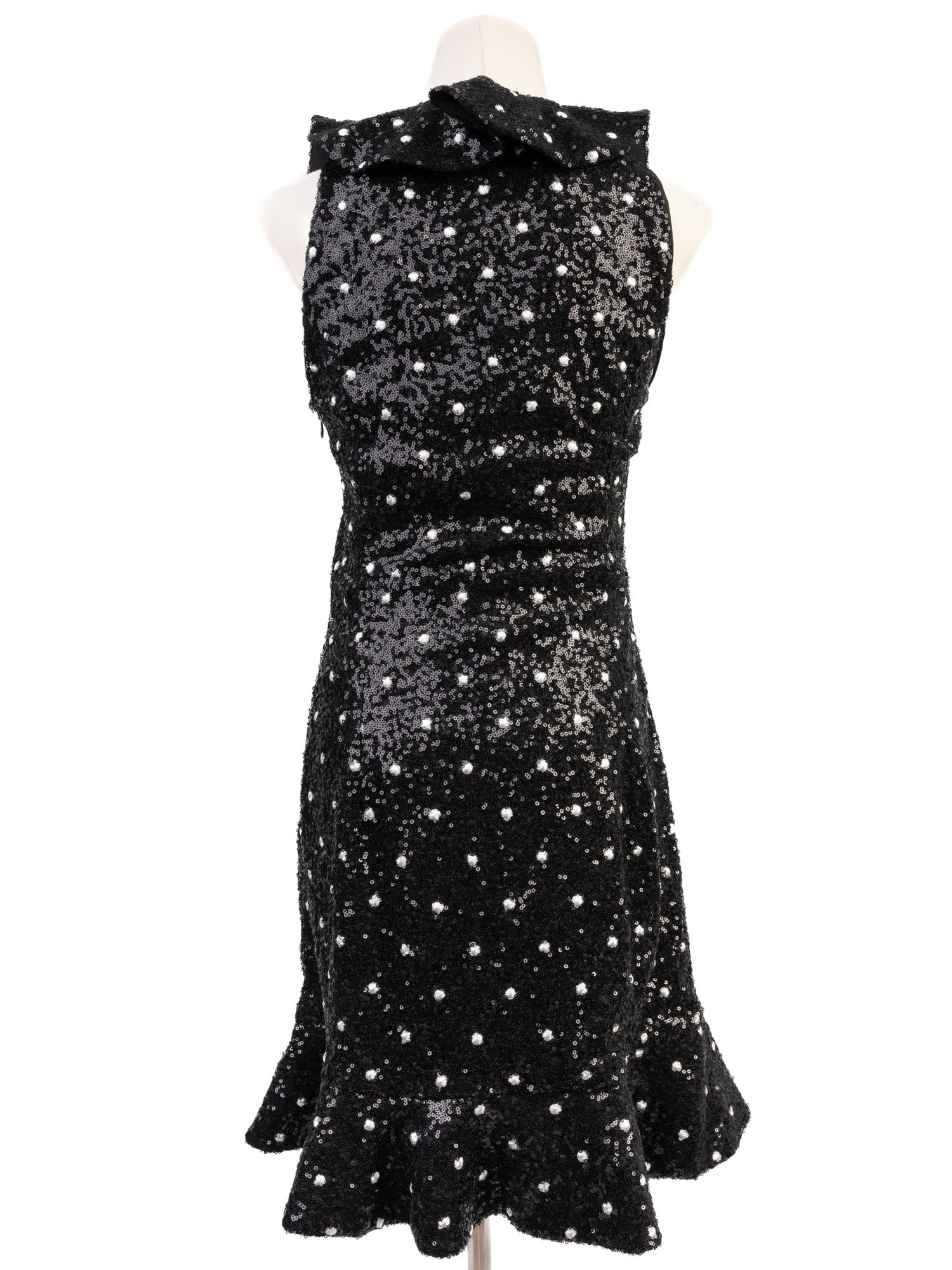 Good H&amp;M Giambattista Black Sleeveless Dress with Sequins Size M