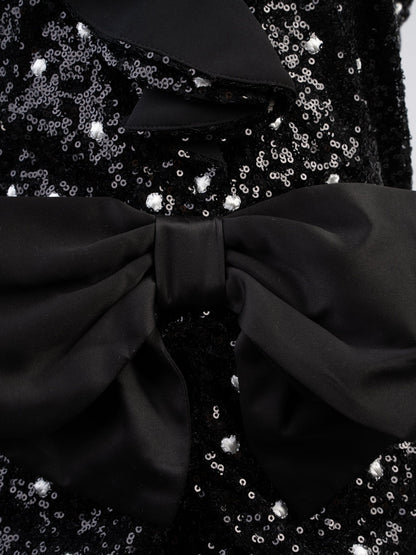 Good H&amp;M Giambattista Black Sleeveless Dress with Sequins Size M