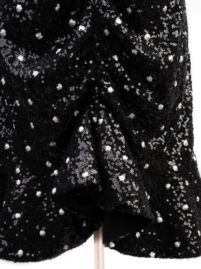 Good H&amp;M Giambattista Black Sleeveless Dress with Sequins Size M